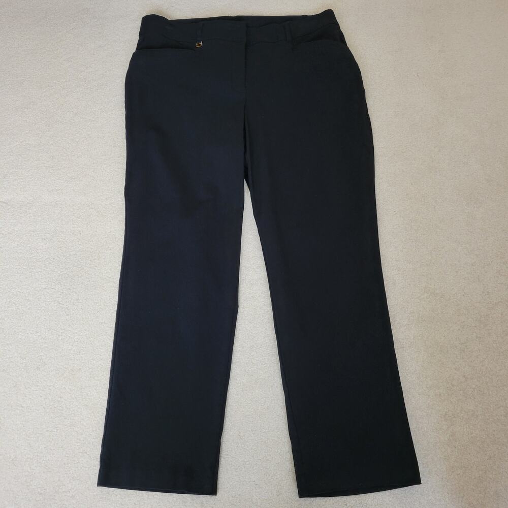JM Collection 16 Short Black Dress Pants High Rise Pockets Stretch